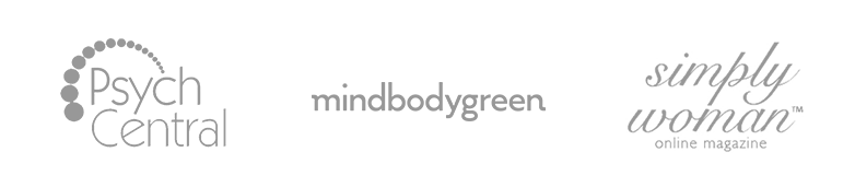 Psych Central logo, Mind Body Green logo, Simply Women logo